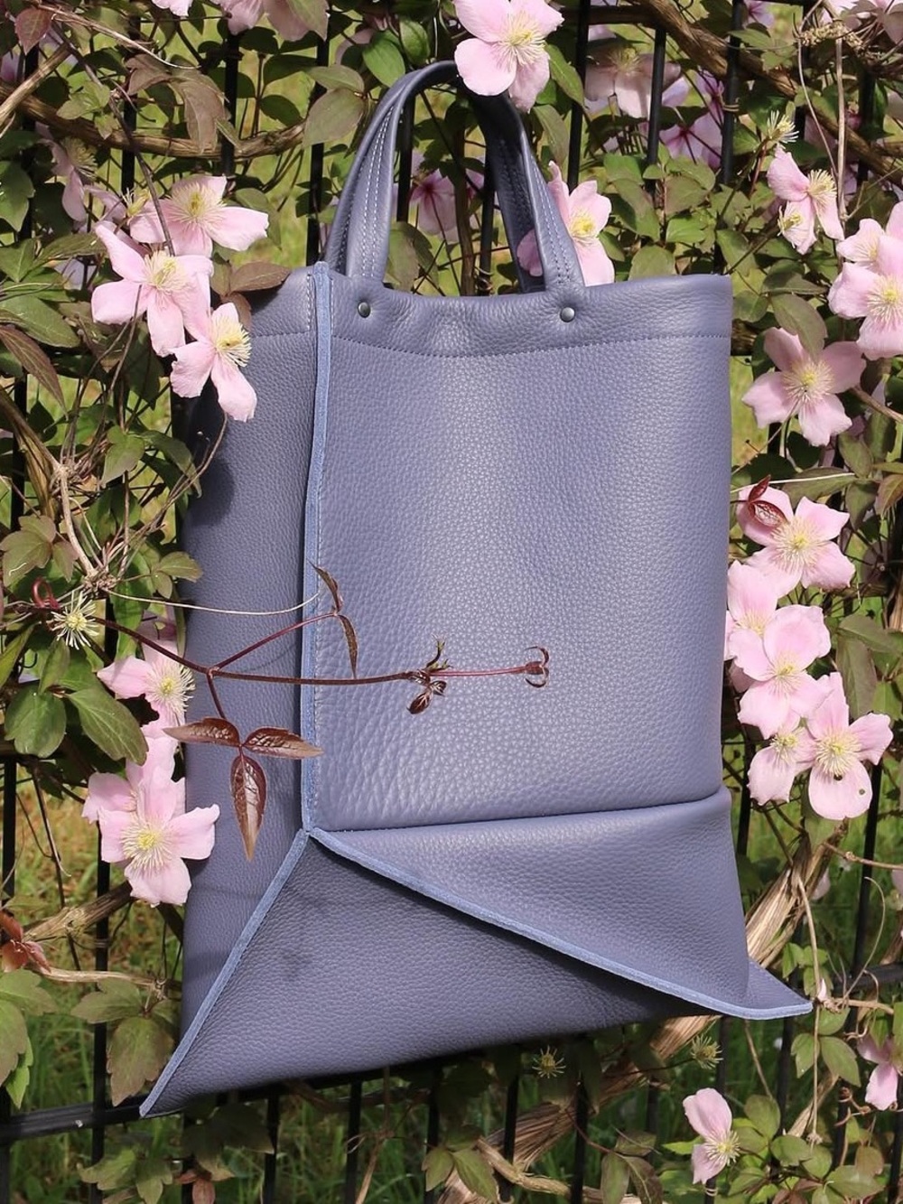 FRRRY Collapse Tote Bag Crossbody Bag Netherlands Artisan Leather Handbag Blue